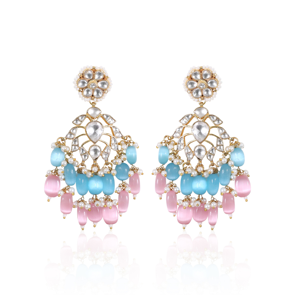 1000px x 1000px - Aiya Pink Blue Earrings â€“ Asian Bridal Jewellery UK | Indian Jewellery in  London | Goenka Jewels